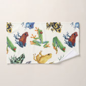 Grenouilles sur blanc naturel (Serviette à main)