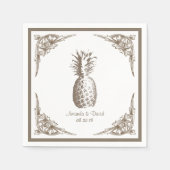  grens ananas bruiloft servetten (Voorkant)