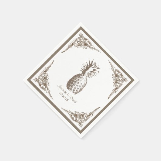 grens ananas bruiloft servetten (Hoek)