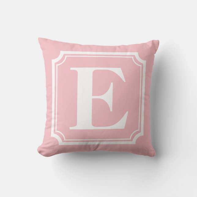  grens | Blush roze gepersonaliseerd monogram Kussen (Voorkant)