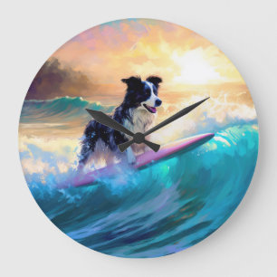Grens Collie Beach Surfen schilderij Grote Klok