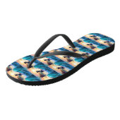 Grens Collie Beach Surfen schilderij Teenslippers (Schuin)
