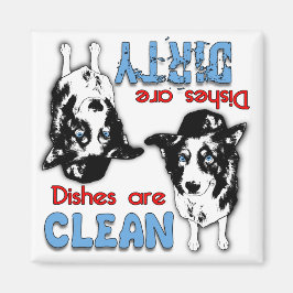 Grens Collie Cartoon Vaatwasser Magnet Magneet