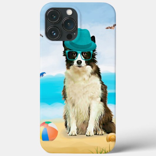 Grens Collie Dog op strand Case-Mate iPhone Case (Achterkant)