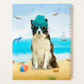 Grens Collie Dog op strand Planner (Achterkant)