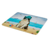 Grens Collie Dog op strand Snijplank (Hoek)