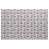 Grens Collie dog paarse florae Stof (Fat Quarter)