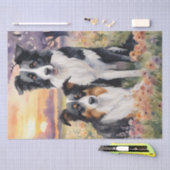 Grens Collie en Australian Shepard decoupage Tissuepapier (Craft)