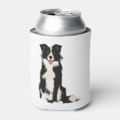 Grens Collie Illustratie! Blikjeskoeler (Blikje Voorkant)
