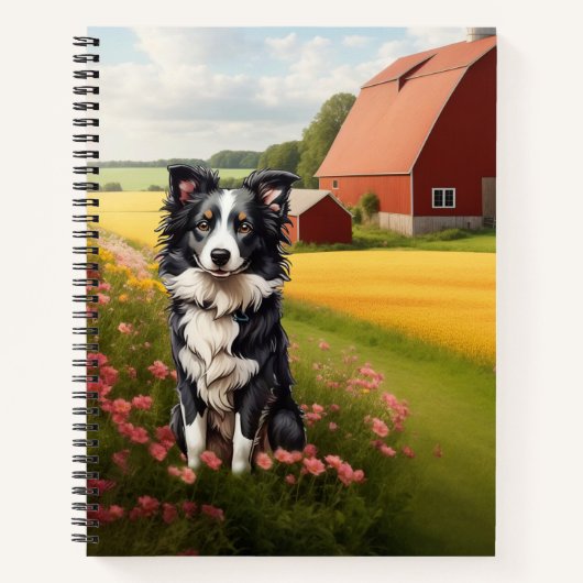 Grens Collie op Boerderij Notitieboek (Voorkant)