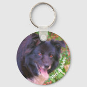 Grens Collie Smiling Cute Dog Persoonlijk Sleutelhanger (Achterkant)