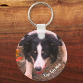 Grens Collie Stare Dog Persoonlijk Sleutelhanger (Voorkant)