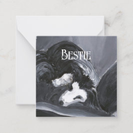 Grens Collie Vastleggen Schilderij Gepersonaliseer Notitiekaartje