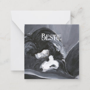 Grens Collie Vastleggen Schilderij Gepersonaliseer Notitiekaartje