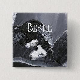 Grens Collie Vastleggen Schilderij Gepersonaliseer Vierkante Button 5,1 Cm