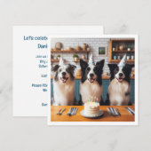 Grens Collies, Hond verjaardagskaart, Hond Kaart (Voorkant / Achterkant)