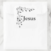 GRENS JESUS FLORAL CORNER VIERKANTE STICKER (Tas)