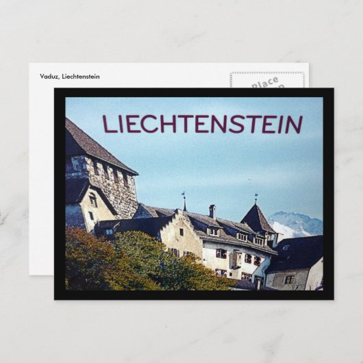 grens liechtenstein - kasteel briefkaart (Voorkant / Achterkant)