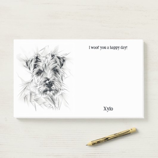 Grens Terrier Abstracte Kunst Hondennaam Post-it® Notes (Op bureau)