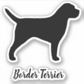 Grens Terrier Silhouet Hondenras Vinyl Sticker (Voorkant)