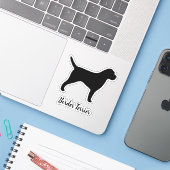 Grens Terrier Silhouet Hondenras Vinyl Sticker (Laptop met iPhone)