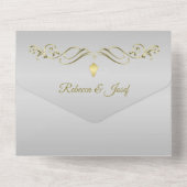  grens van Luxury Silver All In One Uitnodiging (Achterkant)