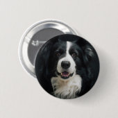 grenscollie ronde button 5,7 cm (Voorkant /achterkant)