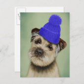 Grensdrager met blauw Pet voor Klossen Briefkaart (Voorkant / Achterkant)