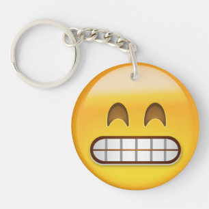 Grensgezicht met glimlachend oog Eyes Emoji Sleutelhanger
