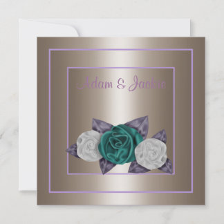 GRENSOVERSCHRIJDENDE ROOS-WEDDING-INVITATIEBRONZE KAART