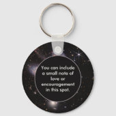 Grenzeloos Inspirerend gepersonaliseerd bericht Sleutelhanger (Achterkant)