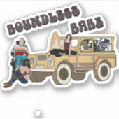 Grenzeloze Babe Retro hydrokolf Sticker (Voorkant)