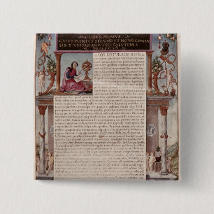 Grenzen aan boek I met een tekstpagina Vierkante Button 5,1 Cm