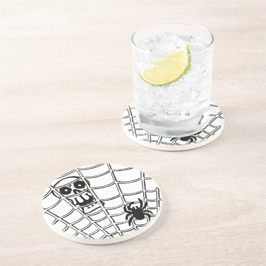 Grès Araignée en Web avec Dessous de verre crânien (Côté)