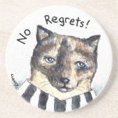 Grès Aucun dessous de verre en pierre de chat Regrets (Devant)