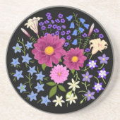 Grès Bouquet de fleurs avec Dessous de verre en pierre  (Devant)