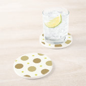 Grès Brown Polka Dot Retro Design Dessous de verre en g (Côté)