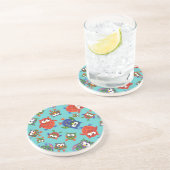 Grès Chouette Cute Custom Dessous de verre en grès, Tur (Côté)