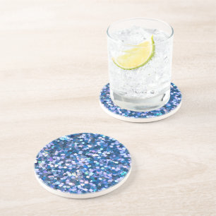 Grès Confetti de minuit scintillant Dessous de verre en