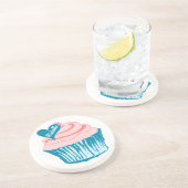 Grès Cupcake Love nom personnalisé dessous de verre en  (Côté)