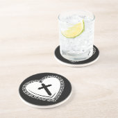 Grès Dessous de cœur gothique + dessous de verre en for (Côté)