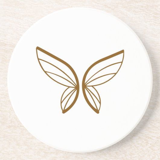 Grès Dessous de verre Abstraits en silhouette papillon (Devant)