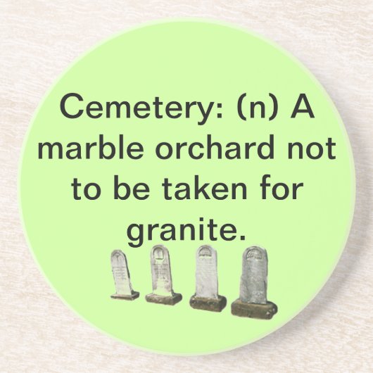 Grès Dessous de verre - Cimetière=verger en marbre (Devant)