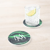 Grès Dessous de verre d'abrasion verte et noire en marb (Côté)