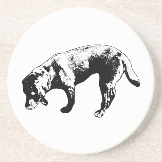Grès Dessous de verre d'art élégant en encre Labrador (Devant)