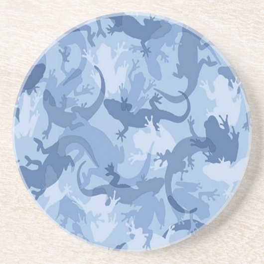 Grès Dessous de verre de camouflage en Reptile Bleu (Devant)