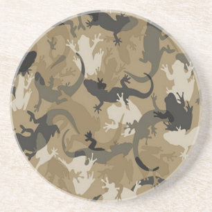 Grès Dessous de verre de camouflage en reptile Brown