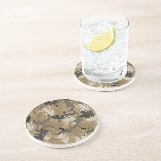 Grès Dessous de verre de camouflage en reptile Brown (Côté)