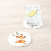 Grès Dessous de verre de cerfs en jachère en caricature (Côté)