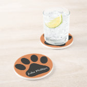 Grès Dessous de verre de chien en orange (Côté)